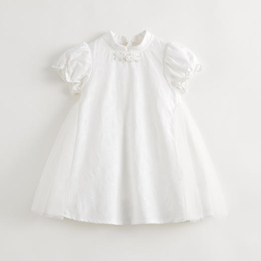 马克珍妮女童新中式暗纹提花旗袍连衣裙 儿童裙子夏装新款250002 商品图1