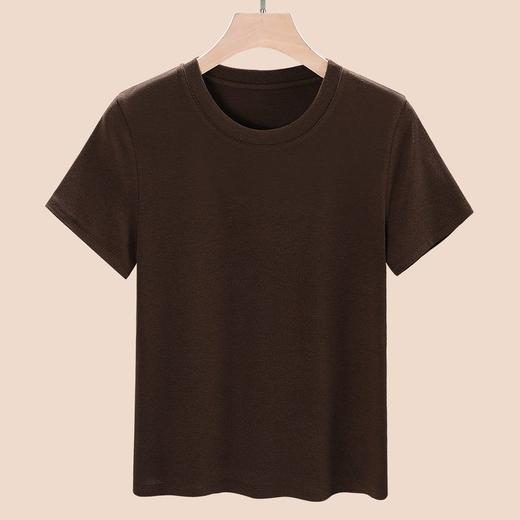 莱赛尔天丝羊毛面膜t恤女夏季短袖薄款打底显瘦正肩上衣    JW-M692 商品图1