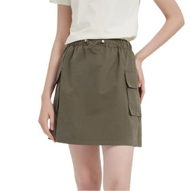 【2件9折】【Petit Bari】(多色)休闲显瘦抽绳工装风半身裙短裙