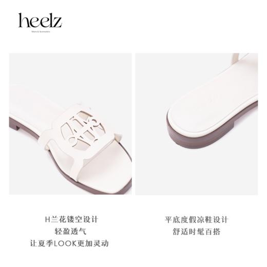 heelz设计师手工鞋履 ｜H兰花小牛皮度假凉鞋 2公分 商品图3