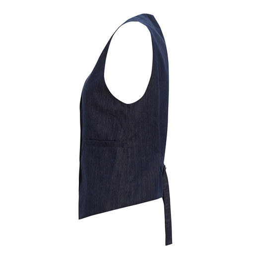 【2件9折】【Petit Bari】法式腔调V领牛仔马甲（水洗产品）亚麻通勤 商品图2