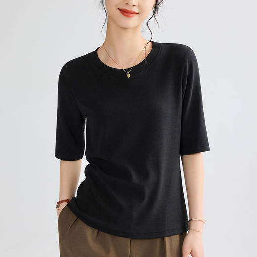 【109元2件】【大牌专柜品质】夏季云朵中袖显瘦面膜T恤  柔软亲肤吸湿透气上衣 商品图3