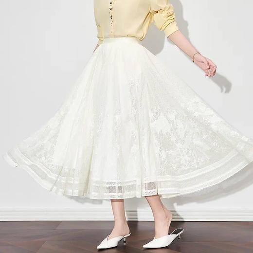 【高货wl】全新升级【铂金会员192/天猫259/差价67】(95934) 洛诗琳法式提花蕾丝精致飘逸长裙时髦洋气镂空网纱大摆裙 商品图0