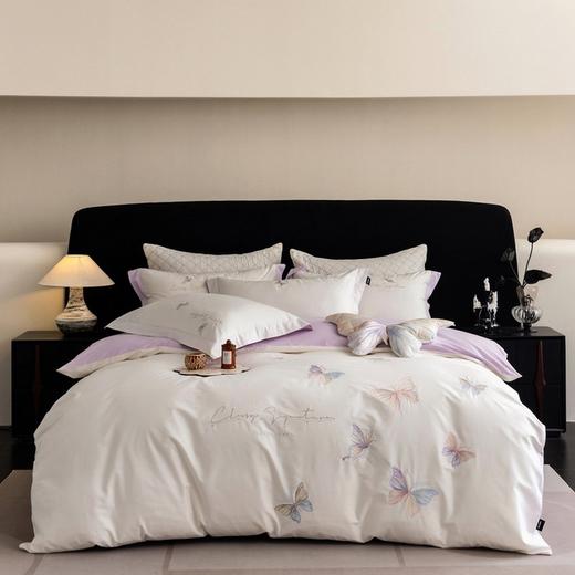 【优雅刺绣】全棉新疆长绒棉床上四件套 纯棉轻奢刺绣蝴蝶纯棉床品被套 商品图6