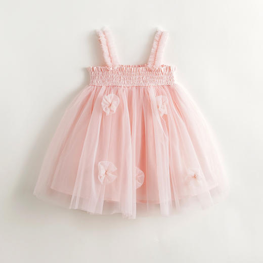 马克珍妮女童甜美立体花吊带连衣裙网纱裙儿童裙子夏装新款240650 商品图3