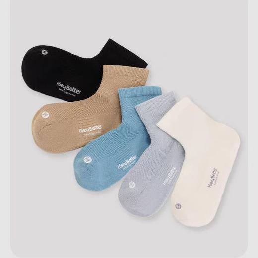 (包邮)heybetter儿童针织网眼袜子-纯白/纯黑/茶棕/雾蓝/浅灰(五色) 商品图0