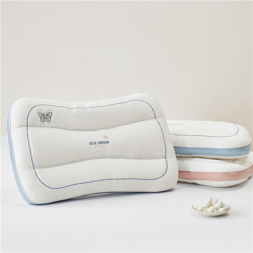 自然醒蚕丝蝴蝶立体枕头桑蚕丝莱赛尔枕头枕芯单人家用凉感护颈椎助睡眠XK 商品图5