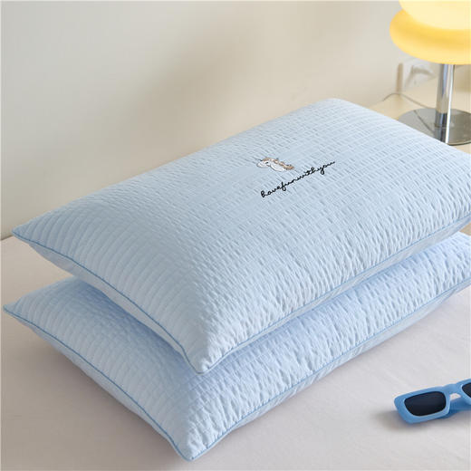 自然醒A类水洗全棉绗缝夹棉单枕套一对装轻奢枕头套全棉家用单个30x50枕头芯内胆套XK 商品图9