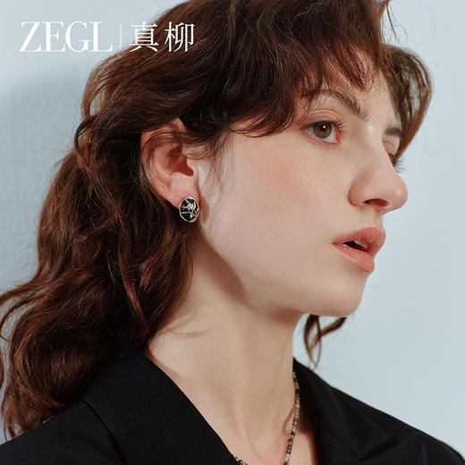 ZEGL真柳设计师雪兰影系列兰花耳钉女高级小众设计感耳环冬季耳饰 商品图4