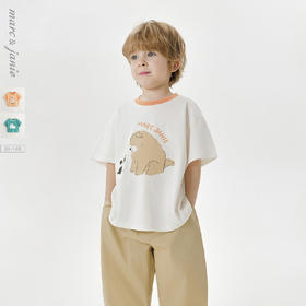 【凉感】马克珍妮男童萌趣小狗短袖T恤 宝宝上衣夏装新款550591