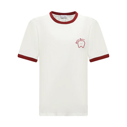 【2件9折】【Petit Bari】牙齿刺绣复古休闲短T 潮流热销  网球穿搭 商品图1