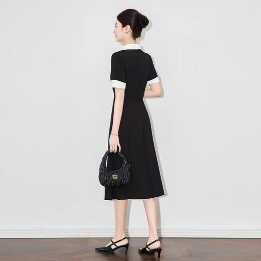 【高货wl】全新升级【铂金会员349/天猫469/差价120】(00559) 洛诗琳25春夏高级感职业裙气质撞色收腰短袖女新款连衣裙 商品图1