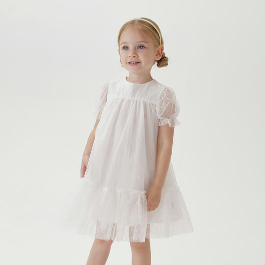 marcjanie马克珍妮新款夏装 女童泡泡袖网纱连衣裙230977 商品图2