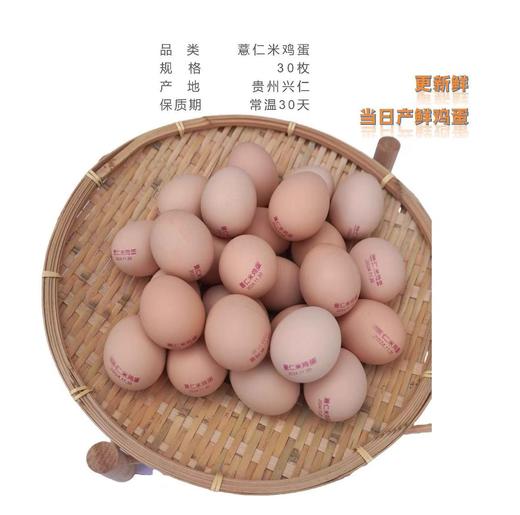 【贵州帮扶】薏仁米鸡蛋 富硒无抗鸡蛋 30枚/箱 商品图1