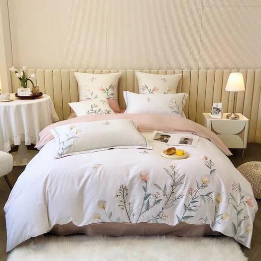 【安心好棉】全棉高支高密轻奢亲肤纯棉刺绣四件套小清新绣花床品 商品图8