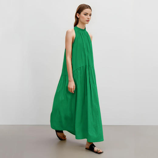 【2件9折】【Petit Bari】(多色)法式度假风挂脖连衣长裙连衣裙 商品图1