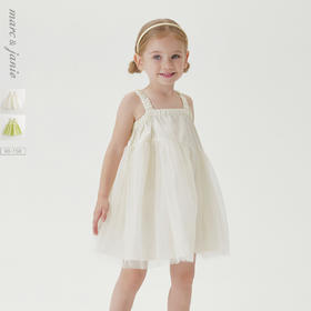 【马克珍妮 芦芙】2024年夏装女童清新拼接网纱吊带连衣裙240558