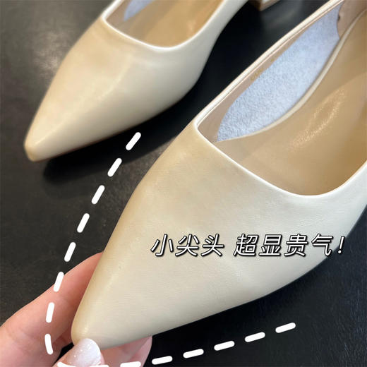 ROW家原版开模真皮女鞋浅口尖头粗方跟单鞋通勤小皮鞋 商品图11