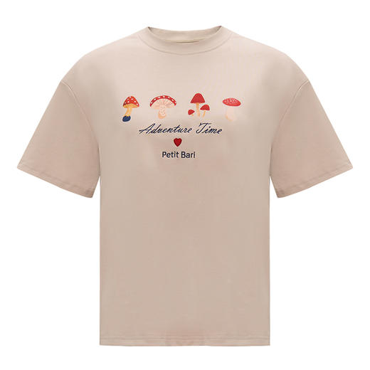 【2件9折】【Petit Bari】蘑菇印花刺绣短袖T恤绣花休闲 商品图1