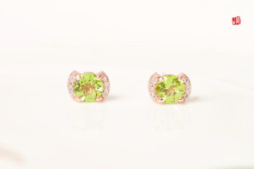 【逸梦】橄榄石耳钉 商品图0