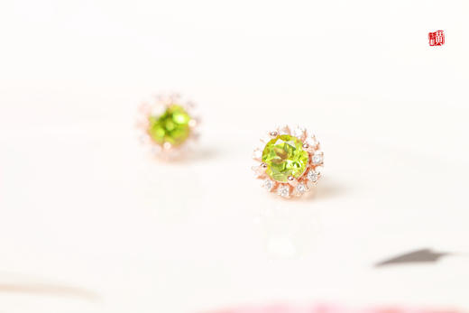 【春澜】橄榄石耳钉 商品图2
