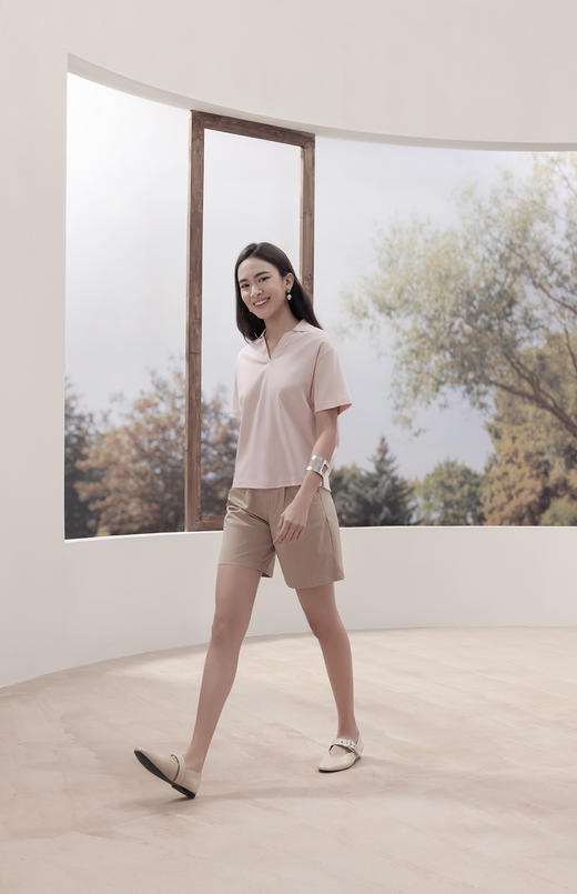 佐丹奴女装25年新款液氨V领POLO衫05315203 商品图1