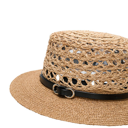 【2件9折】【Petit Bari】法式复古镂空平檐拉菲草帽 商品图4