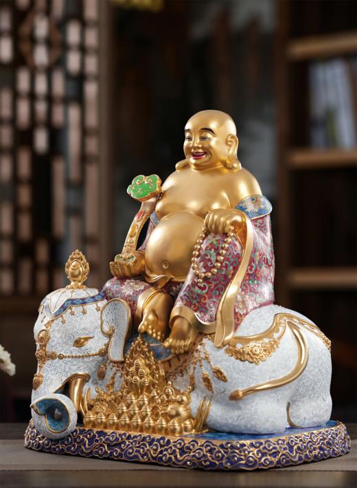 吉象弥勒景泰蓝摆件 商品图3