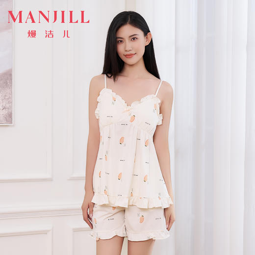 【商场同款】熳洁儿 吊带短裤套装夏季甜美可爱家居服带杯垫25203209 商品图0