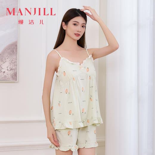 【商场同款】熳洁儿 吊带短裤套装夏季甜美可爱家居服带杯垫25203209 商品图1