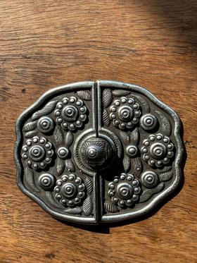 藏银錾宝相花纹服饰扣环，顺丰包邮