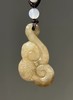 黑沁白玉灵芝如意形吊坠，顺丰包邮 商品缩略图1