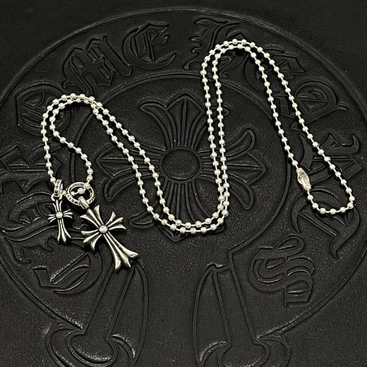 CH潮牌克罗伈项链泰银男女无钻大小双十字架珍珠链网红同款欧美 商品图5