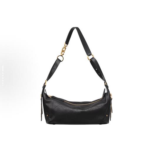 DIOR迪奥 D-Journey 金色五金配件拉链开合 山羊皮 单肩包  女款 黑色（CB） 商品图0