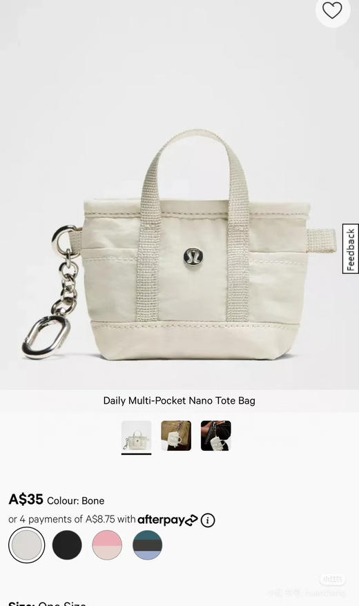 原单正品lulu nano tote lulu超迷你多口袋小包挂件

粉色/骨白/黑色/蓝拼

原价 35 美金 商品图1