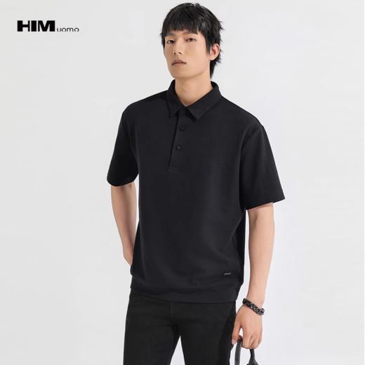 HIM漢崇  简约透气翻领T恤男商务休闲舒适柔软短袖POLO衫 2026夏季 商品图0