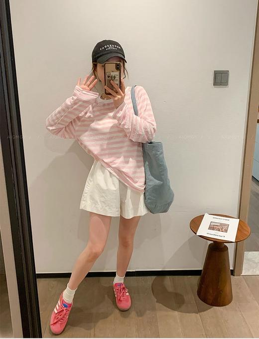 青春之夏靓丽条纹冰丝防晒罩衫慵懒风 商品图7