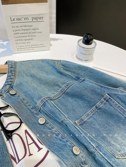 J原版美式复古酵素水洗牛仔宽圆领宽松牛仔外套 商品图11