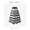 定制-罗马假日-复古风轻奢织锦、经典黑白条纹半身蓬蓬裙 2203009 商品缩略图1