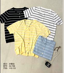 580766圆领条纹开衫 商品图0