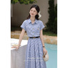 鹿向南「miu系学姐」文艺气质蓝色连衣裙女2025新款夏装显瘦裙子 商品缩略图1