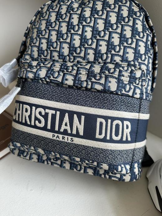 会员秒杀  DIOR迪奥TravelOriginal刺绣老花满印科技面料背包双肩包常规男女同款情侣款深牛仔蓝色（EJ） 商品图1