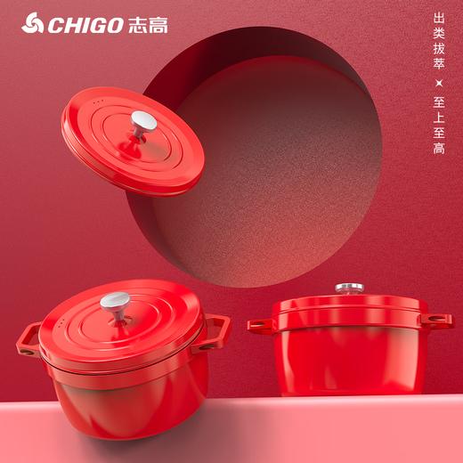 志高（CHIGO）电火锅电煮锅电蒸锅电炒锅_电热锅_家用多功能锅_ZG-CS006红色 商品图0