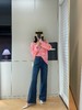 土耳其新款赵丽颖风吹半夏高腰斜裁弹力直筒宽松微喇叭牛仔裤 商品缩略图0