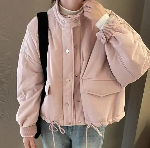 太划算了！！宽松版-韩系6778立领下摆抽绳夹棉外套-喜出 商品图2