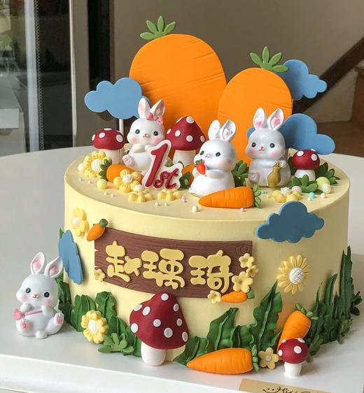 【臻品系列】--【森林小兔】送女孩日蛋糕 商品图0