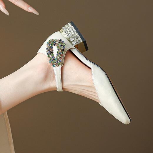 【预售5天】法式真皮玛丽珍方头仙女风水钻羊皮春季新款浅口单鞋HCYYHD&5995 商品图1