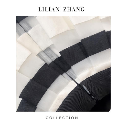 定制-罗马假日-复古风轻奢织锦、经典黑白条纹半身蓬蓬裙 2203009 商品图2