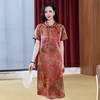 KQ-221873花罗香云纱复古国风温婉改良汉服连衣裙文艺真丝印花旗袍禅意短袖 商品缩略图1