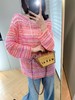 2025春新款钩花百搭条纹镂空宽松圆领长袖薄款针织衫 商品缩略图7